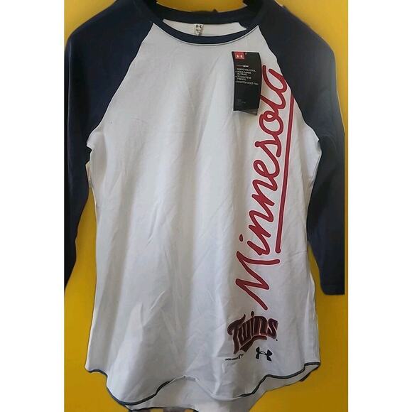 Under Armour Blue UA MLB Minnesota Twins Raglan Shirt Small A97 Nwt A97 Read - Picture 1 of 6